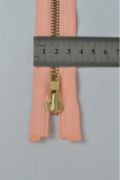 ZIP091  1號拉鏈  金銅金屬拉鏈   單頭開尾拉鏈  不設單獨拉鍊訂購  側面照